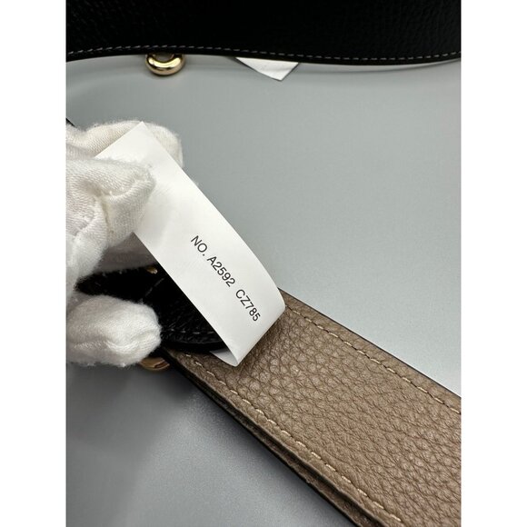 Coach CZ785 Reversible Replacement Strap Black Dark Stone Pebbled Leather NWT - Picture 11 of 13